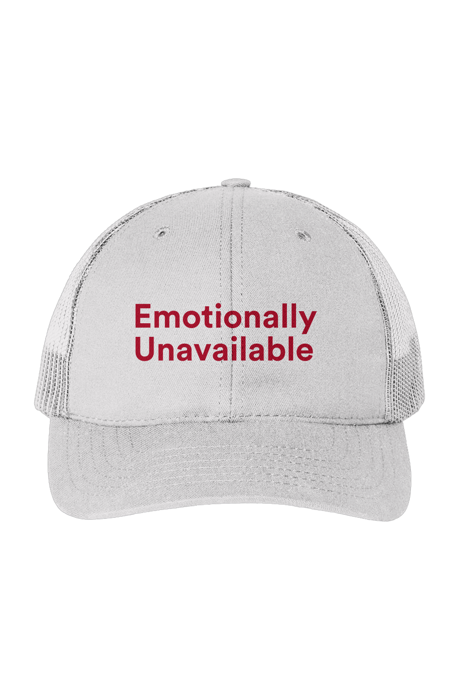 EMOTIONALLY UNAVAILABLE TRUCKER HAT