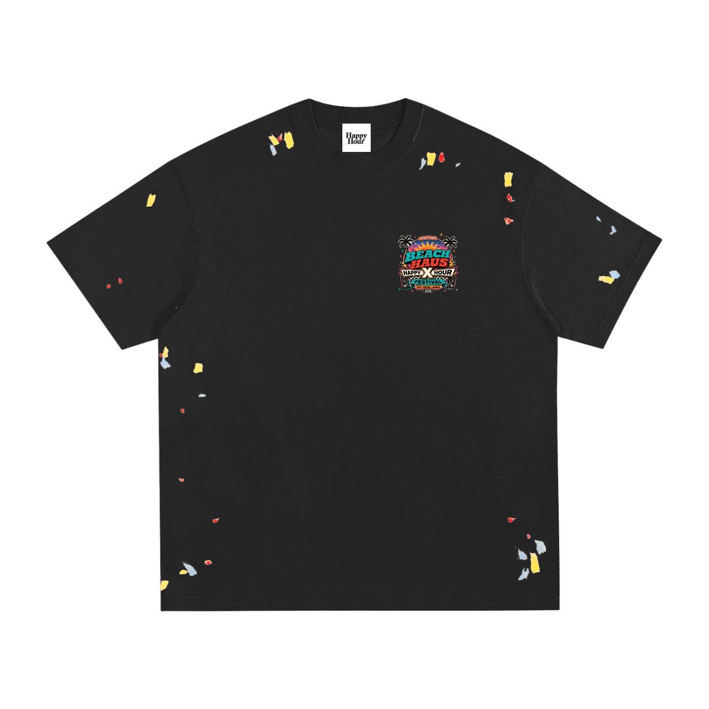 LINE UP SPLATTERED T-SHIRT
