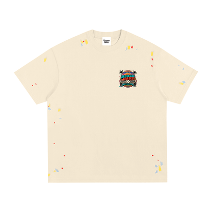 LINE UP SPLATTERED T-SHIRT